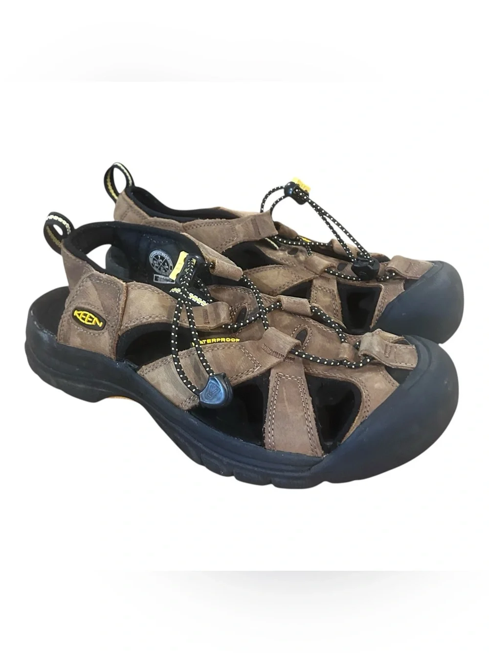 KEEN Mens Womens Newport Waterproof Brown Leather Sport Sandals Size M7 W8.5